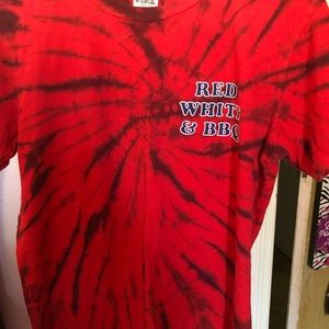 Pink brand t shirt. Red Tie dye. Size XS